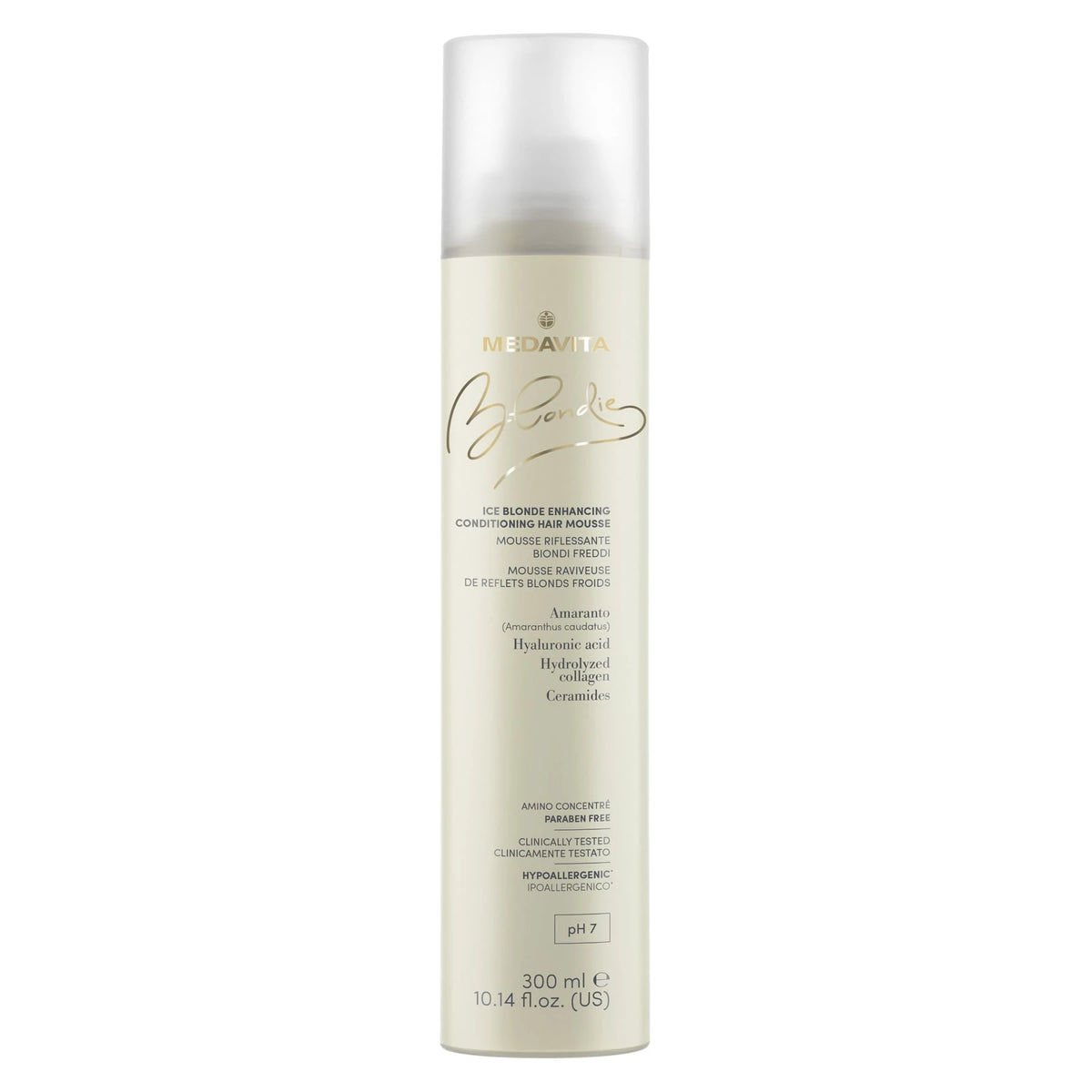 Medavita Blondie Ice Blonde Enhancing Conditioning Hair Mousse 300ml conditioning mousse #Size_300ml