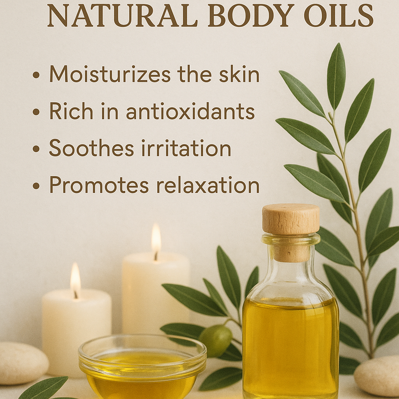 Natūralaus kūno aliejaus nauda: drėkina odą, gausu antioksidantų, ramina sudirgimą ir skatina atsipalaidavimą.