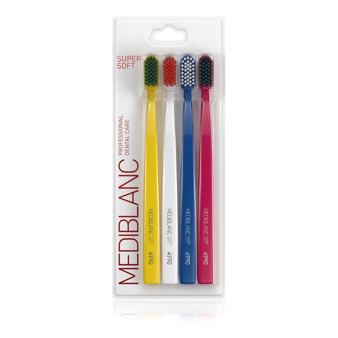 MEDIBLANC 4990 Super Soft Toothbrushes 4-Pack toothbrushes in pack